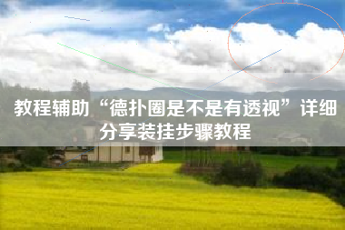 教程辅助“德扑圈是不是有透视”详细分享装挂步骤教程 教程辅助“德扑圈是不是有透视”详细分享装挂步骤教程