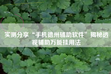 实测分享“手机德州辅助软件”揭秘透视辅助万能挂用法 实测分享“手机德州辅助软件”揭秘透视辅助万能挂用法