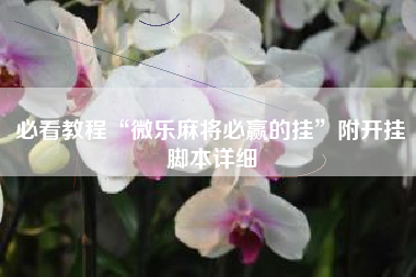 必看教程“微乐麻将必赢的挂”附开挂脚本详细