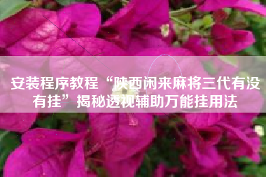 安装程序教程“陕西闲来麻将三代有没有挂”揭秘透视辅助万能挂用法