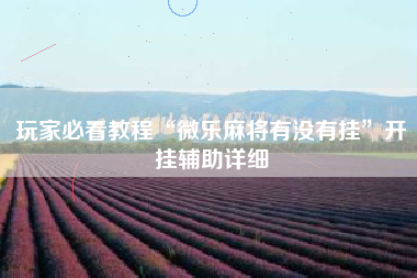 玩家必看教程“微乐麻将有没有挂”开挂辅助详细
