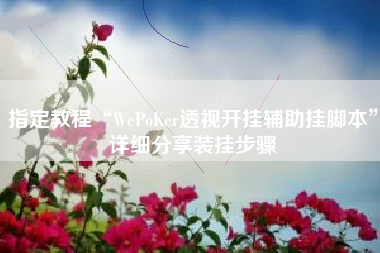 指定教程“WePoKer透视开挂辅助挂脚本”详细分享装挂步骤 指定教程“WePoKer透视开挂辅助挂脚本”详细分享装挂步骤