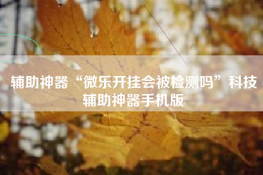 辅助神器“微乐开挂会被检测吗”科技辅助神器手机版 辅助神器“微乐开挂会被检测吗”科技辅助神器手机版