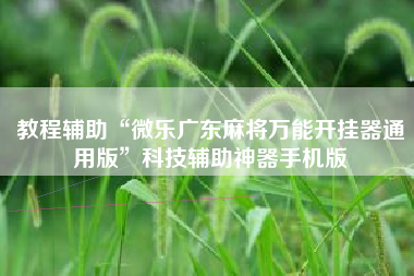 教程辅助“微乐广东麻将万能开挂器通用版”科技辅助神器手机版