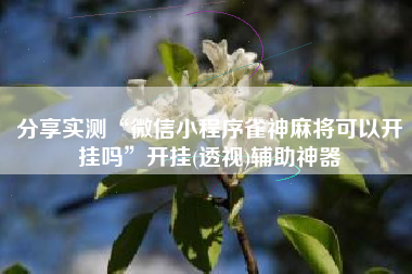 分享实测“微信小程序雀神麻将可以开挂吗”开挂(透视)辅助神器