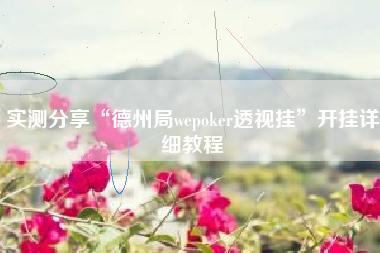实测分享“德州局wepoker透视挂”开挂详细教程