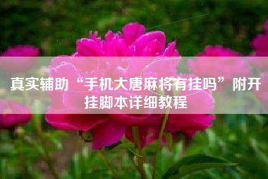 真实辅助“手机大唐麻将有挂吗”附开挂脚本详细教程 真实辅助“手机大唐麻将有挂吗”附开挂脚本详细教程