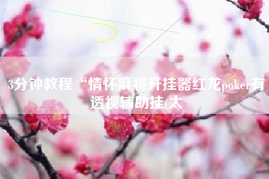 3分钟教程“情怀麻将开挂器红龙poker有透视辅助挂(太