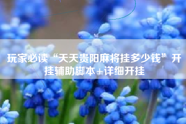 玩家必读“天天贵阳麻将挂多少钱”开挂辅助脚本+详细开挂 玩家必读“天天贵阳麻将挂多少钱”开挂辅助脚本+详细开挂