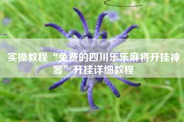 实操教程“免费的四川乐乐麻将开挂神器”开挂详细教程