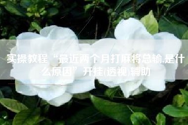 实操教程“最近两个月打麻将总输,是什么原因”开挂(透视)辅助