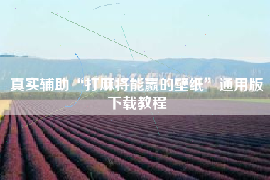 真实辅助“打麻将能赢的壁纸”通用版下载教程 真实辅助“打麻将能赢的壁纸”通用版下载教程