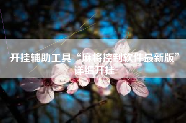 开挂辅助工具“麻将控制软件最新版”详细开挂