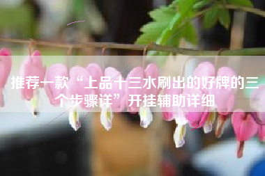 推荐一款“上品十三水刷出的好牌的三个步骤详”开挂辅助详细