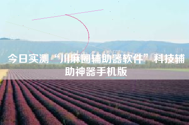 今日实测“川麻圈辅助器软件”科技辅助神器手机版