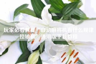 玩家必看教程“自动麻将机有什么规律控输赢”通用版下载教程