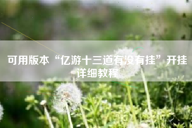 可用版本“亿游十三道有没有挂”开挂详细教程