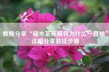 教程分享“丽水茶苑麻将为什么一直输”详细分享装挂步骤