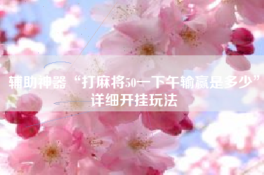 辅助神器“打麻将50一下午输赢是多少”详细开挂玩法