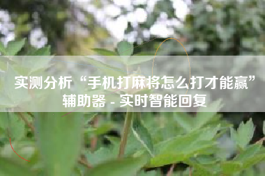 实测分析“手机打麻将怎么打才能赢”辅助器 - 实时智能回复
