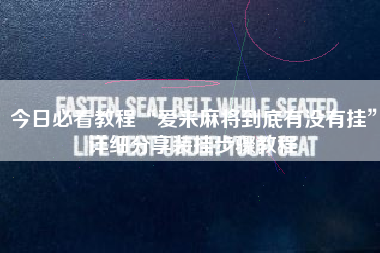 今日必看教程“爱来麻将到底有没有挂”详细分享装挂步骤教程