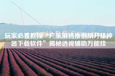 玩家必看教程“广东麻将推倒胡开挂神器下载软件”揭秘透视辅助万能挂 玩家必看教程“广东麻将推倒胡开挂神器下载软件”揭秘透视辅助万能挂