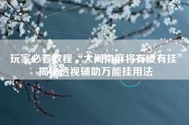 玩家必看教程“大闽南麻将有没有挂”揭秘透视辅助万能挂用法 玩家必看教程“大闽南麻将有没有挂”揭秘透视辅助万能挂用法
