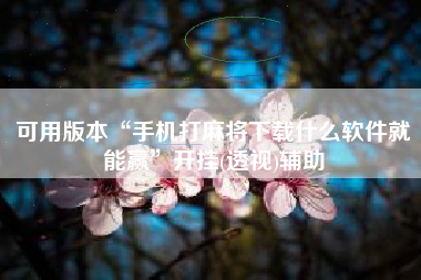 可用版本“手机打麻将下载什么软件就能赢”开挂(透视)辅助 可用版本“手机打麻将下载什么软件就能赢”开挂(透视)辅助