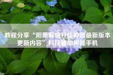 教程分享“阳新麻将开挂神器最新版本更新内容”科技辅助神器手机