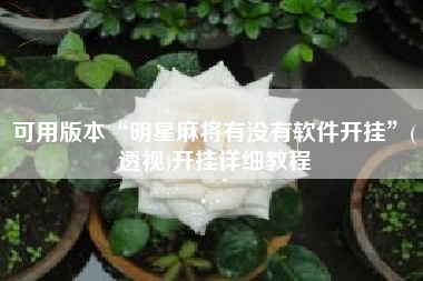 可用版本“明星麻将有没有软件开挂”(透视)开挂详细教程