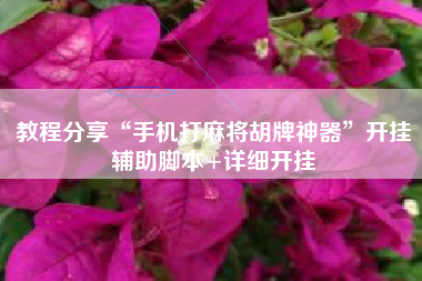 教程分享“手机打麻将胡牌神器”开挂辅助脚本+详细开挂