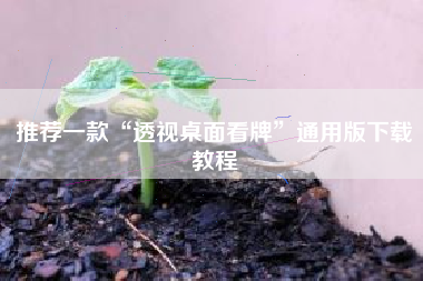 推荐一款“透视桌面看牌”通用版下载教程