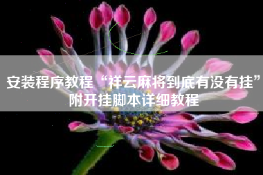 安装程序教程“祥云麻将到底有没有挂”附开挂脚本详细教程 安装程序教程“祥云麻将到底有没有挂”附开挂脚本详细教程