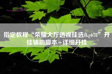 指定教程“荣耀大厅透视挂选fkg678”开挂辅助脚本+详细开挂