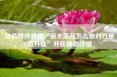 安装程序教程“丽水茶苑怎么查对方是否开挂”开挂辅助详细