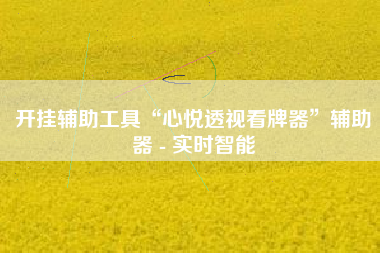 开挂辅助工具“心悦透视看牌器”辅助器 - 实时智能 开挂辅助工具“心悦透视看牌器”辅助器 - 实时智能