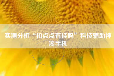 实测分析“扣点点有挂吗”科技辅助神器手机