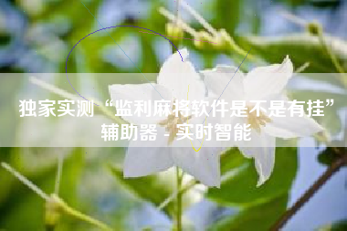 独家实测“监利麻将软件是不是有挂”辅助器 - 实时智能