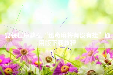 安装程序教程“迅奇麻将有没有挂”通用版下载教程