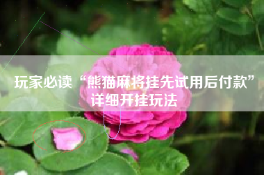 玩家必读“熊猫麻将挂先试用后付款”详细开挂玩法