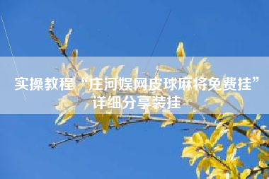 实操教程“庄河娱网皮球麻将免费挂”详细分享装挂 实操教程“庄河娱网皮球麻将免费挂”详细分享装挂