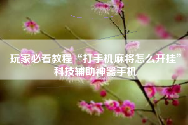 玩家必看教程“打手机麻将怎么开挂”科技辅助神器手机