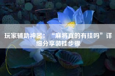 玩家辅助神器：“麻将真的有挂吗”详细分享装挂步骤