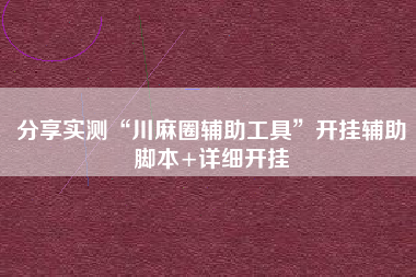分享实测“川麻圈辅助工具”开挂辅助脚本+详细开挂