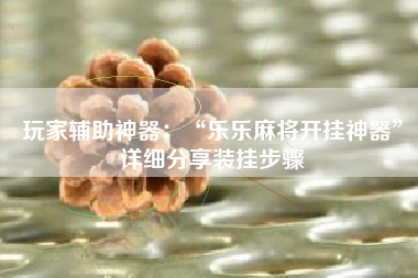 玩家辅助神器：“乐乐麻将开挂神器”详细分享装挂步骤