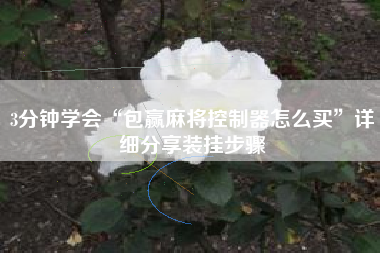 3分钟学会“包赢麻将控制器怎么买”详细分享装挂步骤