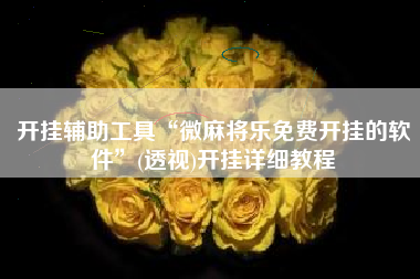 开挂辅助工具“微麻将乐免费开挂的软件”(透视)开挂详细教程