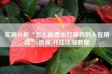 实测分析“怎么能看出打麻将的人在用挂”(透视)开挂详细教程