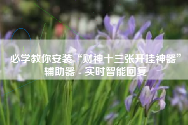 必学教你安装“财神十三张开挂神器”辅助器 - 实时智能回复 必学教你安装“财神十三张开挂神器”辅助器 - 实时智能回复
