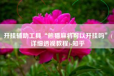 开挂辅助工具“熊猫麻将可以开挂吗”(详细透视教程)-知乎 开挂辅助工具“熊猫麻将可以开挂吗”(详细透视教程)-知乎